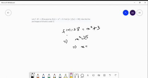 let-f-r-rightarrow-r-be-given-by-fxx23-find-x-mid-fx28-also-find-the-pre-images-of-39-and-2-under-f