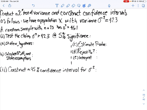 SOLVED:The x distribution must be normal in order to use a chi-square ...