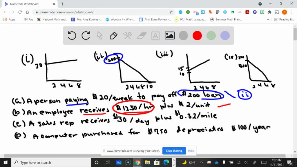 SOLVED:Match the description of the situation with its graph. Also ...