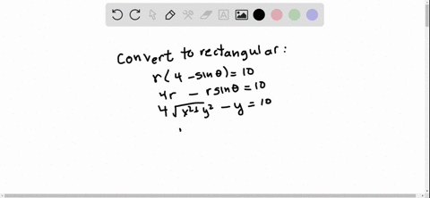 find-a-rectangular-equation-that-has-the-same-graph-as-the-given-polar-equation-r4-sin-theta10
