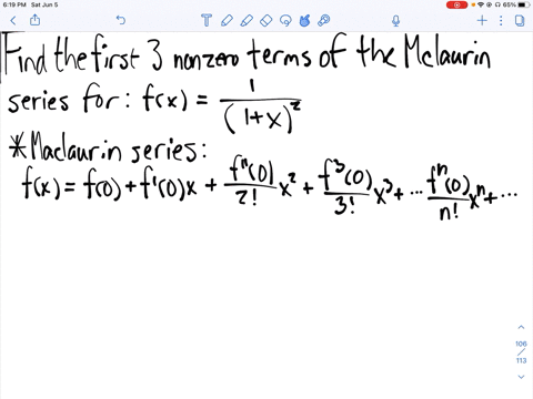 find-the-first-three-nonzero-terms-of-the-maclaurin-expansion-of-the-given-functions-fxfrac11x2-2