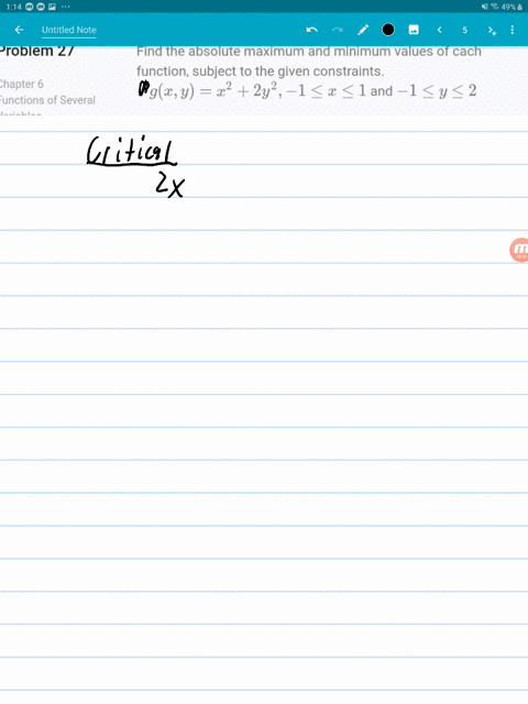 find-the-absolute-maximum-and-minimum-values-of-cach-function-subject-to-the-given-constraints-gx-yx