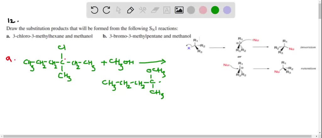 Draw The Substitution Products That Will Be Formed From The Following SN 1 Reactions A 3