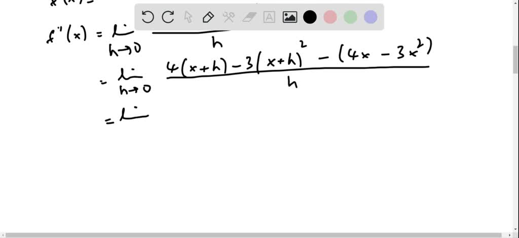 SOLVED:If f(x)=2 x^2-x^3, find f^'(x), f^''(x), f^'''(x), and f^(4)(x ...