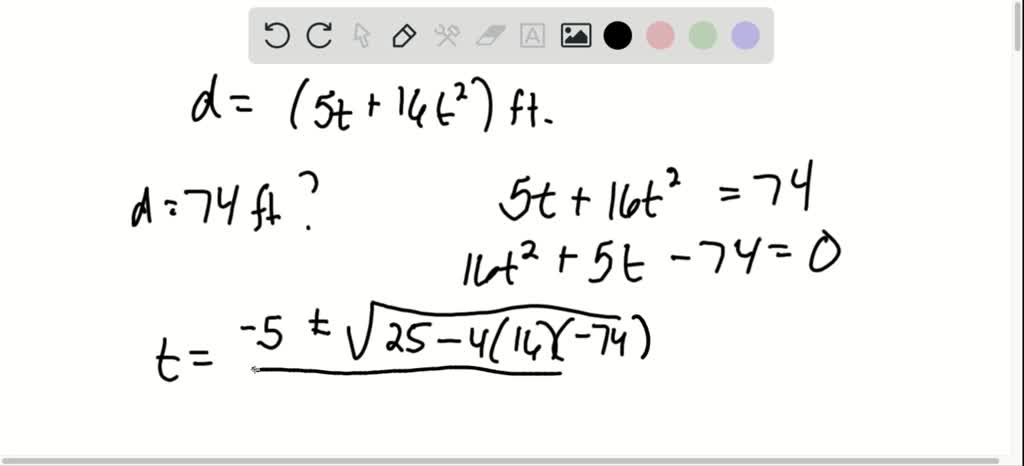 solved-a-falling-object-travels-a-distance-given-by-the-formula-d-5-t