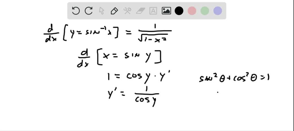 Solved Assume That Y Sin 1 X Is A Differentiable Function Of X By Differentiating The Equation X Sin Y Implicitly Show That D Y D X 1 Sqrt 1 X 2