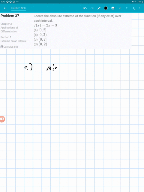 locate-the-absolute-extrema-of-the-function-if-any-exist-over-each-interval-fx2-x-3-a-02-b-02-c-02-d