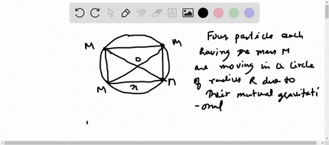 four-particles-each-of-mass-m-and-equidistant-from-each-other-move-along-a-circle-of-radius-r-unde-4