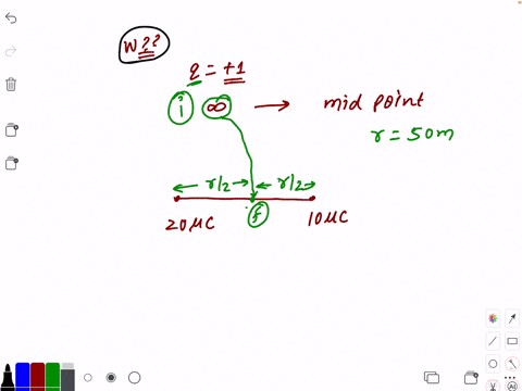 the-work-required-to-bring-a-unit-positive-charge-from-infinity-to-a-mid-point-between-two-charges-2