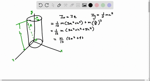 the-homogeneous-circular-cylinder-shown-has-a-mass-m-determine-the-mass-moment-of-inertia-of-the-cyl