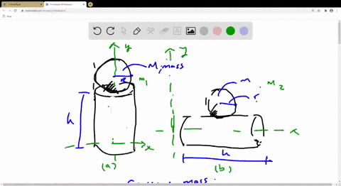 Find the center of mass of a sphere of mass M and radius R and a ...