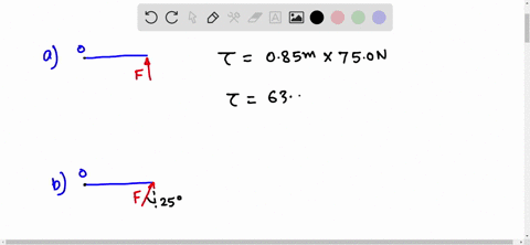 an-850-cm-wide-door-is-pushed-open-with-a-force-of-f750-mathrmn-calculate-the-torque-about-an-axis-t