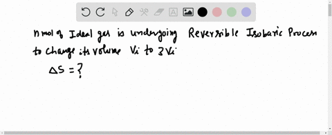 a-sample-consisting-of-n-mol-of-an-ideal-gas-undergoes-a-reversible-isobaric-expansion-from-volume-v
