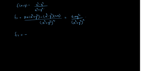 find-f_x-y-and-f_y-x-fx-yfracx2-y2x2y2