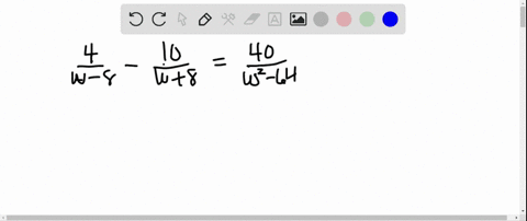 solve-each-equation-frac4w-8-frac10w8frac40w2-64