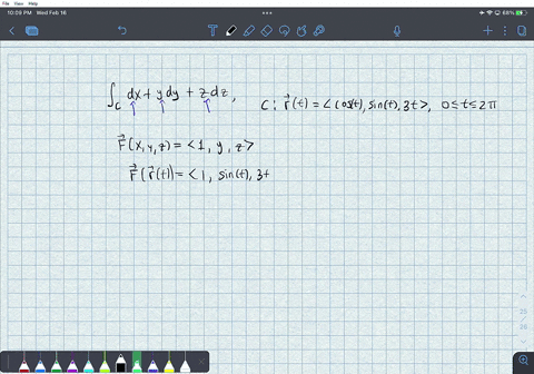 evaluate-the-line-integrals-int_mathcalc-d-xy-d-yz-d-z-where-c-is-one-turn-of-the-helix-xcos-t-ysin-