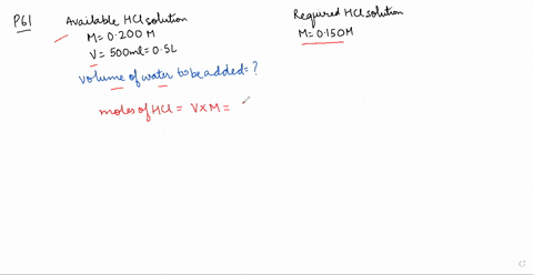 how-much-water-must-be-added-to-500-mathrmml-of-0200-mathrmm-mathrmhcl-to-produce-a-0150-mathrmm-sol
