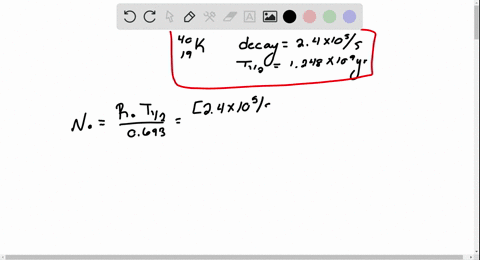 ii-calculate-the-mass-of-a-sample-of-pure-40_19k-with-an-initial-decay-rate-of-24-times-105-s-1-the-