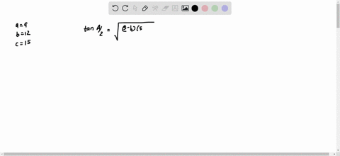 in-a-triangle-mathrmabc-if-mathrma9-mathrmb12-mathrmc15-then-tan-fracmathrma2-is-a-frac12-b-1-c-3-d-