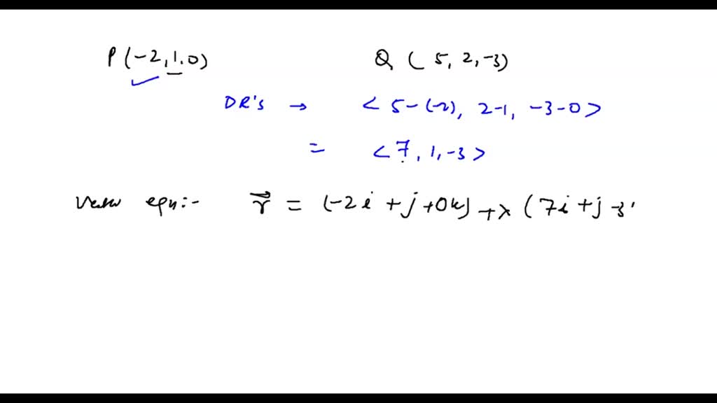 SOLVED:Find a vector equation and parametric equations for the line ...