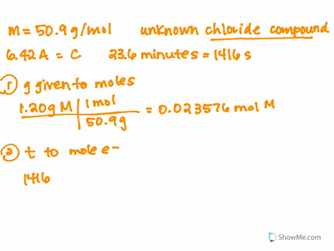 the-molar-mass-of-a-metal-m-is-509-mathrmg-mathrmmol-it-forms-a-chloride-of-unknown-composition-elec
