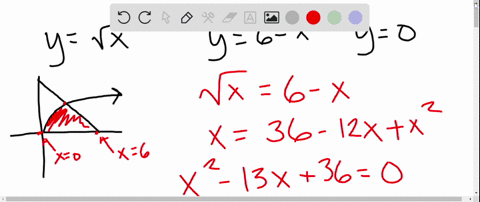 find-the-volume-of-the-solid-generated-when-the-region-enclosed-by-ysqrtx-y6-x-and-y0-is-revolved-ab