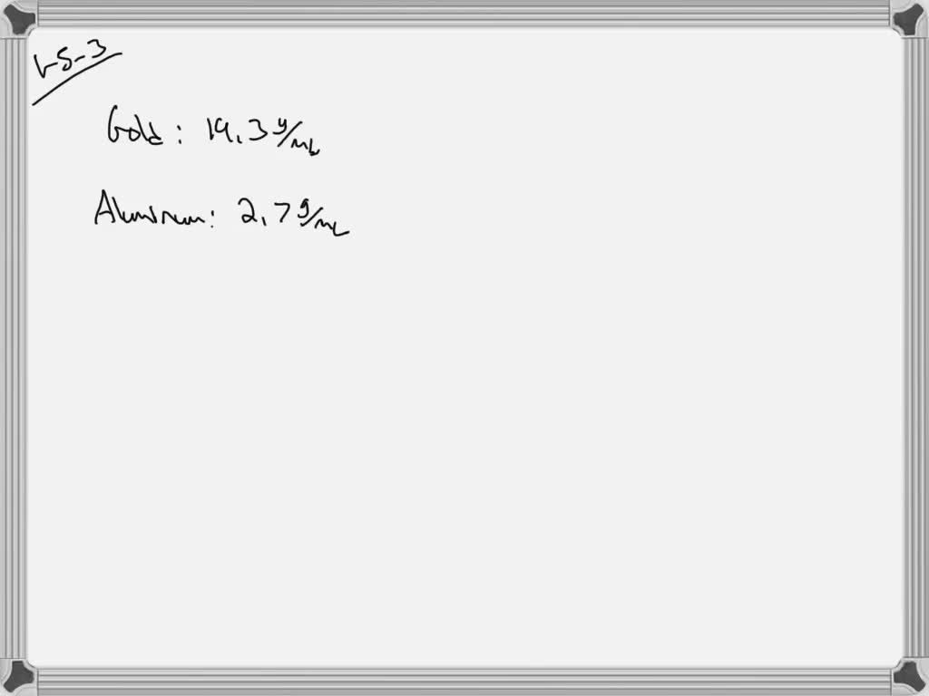 SOLVED How Does The Density Of Aluminum Compare With The Density Of 