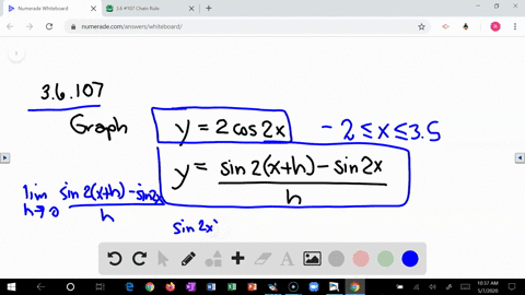 the-derivative-of-sin-2-x-quad-graph-the-function-y2-cos-2-x-for-2-leq-x-leq-35-then-on-the-same-scr