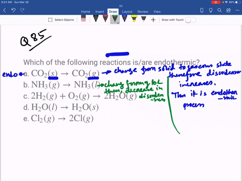which-of-the-following-reactions-isare-endothermic-a-mathrmco_2s-rightarrow-mathrmco_2g-b-mathrmnh_3