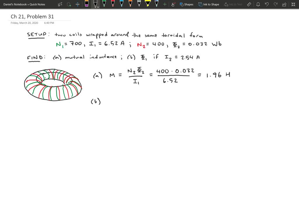 SOLVEDTwo toroidal solenoids are wound around the same form so that the field of one