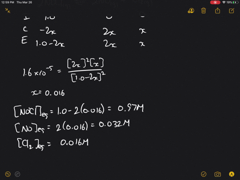 at-35circ-mathrmc-k16-times-10-5-for-the-reaction-2-mathrmnoclg-rightleftharpoons-2-mathrmnogmathr-5