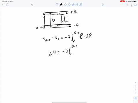 consider-two-long-parallel-and-oppositely-charged-wires-of-radius-r-with-their-centers-separated-by-