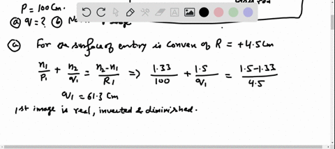 a-cylindrical-rod-of-glass-with-index-of-refraction-150-is-immersed-in-water-with-index-133-the-diam