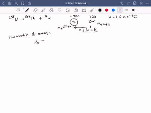 a-uranium-nucleus-mass-238-u-charge-92-e-decays-emitting-an-alpha-particle-mass-4-u-charge-2e-and-le