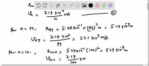a-calculate-the-orbital-radius-and-the-speed-of-an-electron-in-both-the-n99-and-the-n100-states-of-h
