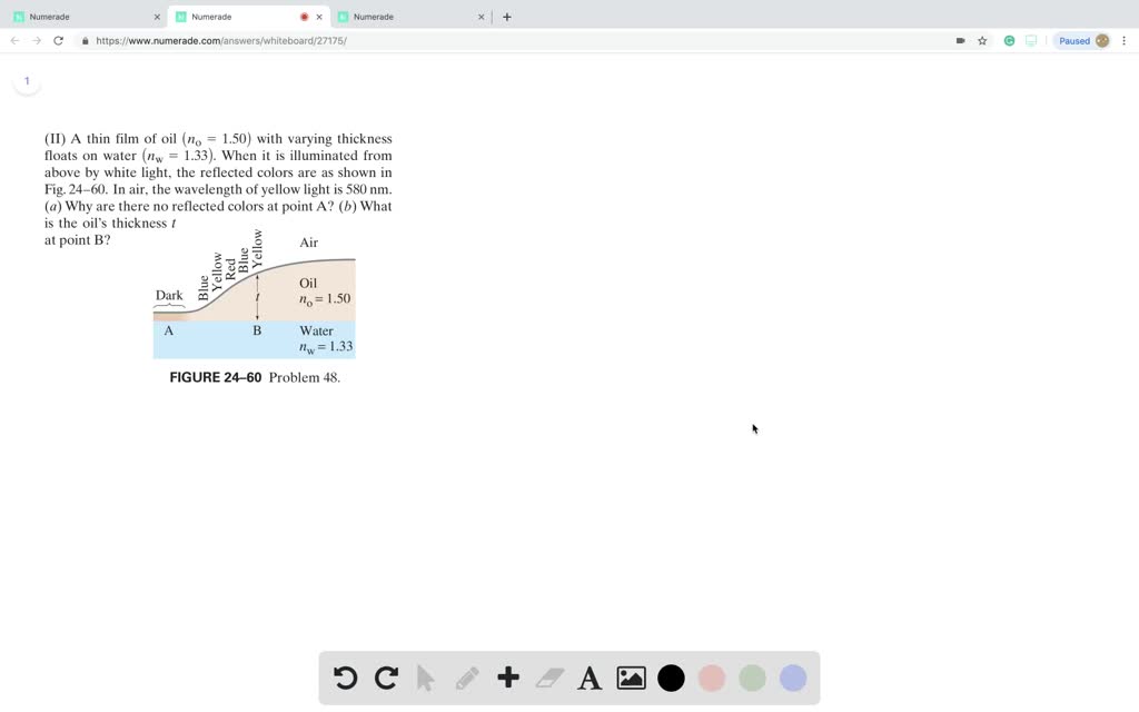 Solved Ii A Thin Film Of Oil N O 1 50 With