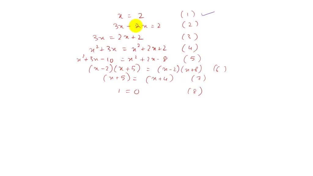 ⏩SOLVED:What Is Wrong? One step in the following list contains an ...