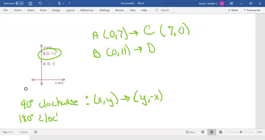 SOLVED:With respect to the origin, point A is rotated 90^∘ clockwise to ...