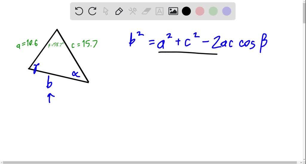 SOLVED:Let the angles of a triangle be α, β, and γ, with opposite sides ...