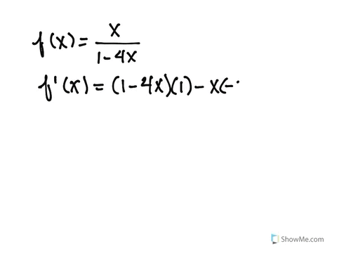 find-fprimea-fxfracx1-4-x