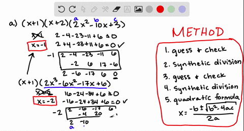 solve-the-following-quartic-equations-a-2-x4-4-x3-23-x2-11-x60-b-5-x48-x3-8-x2-8-x30-c-4-x4-3-x3-30-