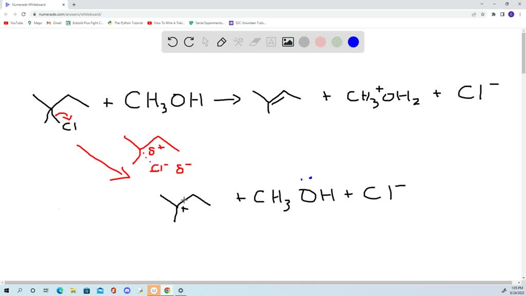 SOLVED:Draw an E1 mechanism for the following reaction. Draw the ...