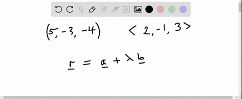 the-line-passes-through-the-point-5-3-4-and-is-parallel-to-mathbfvlangle-2-13rangle