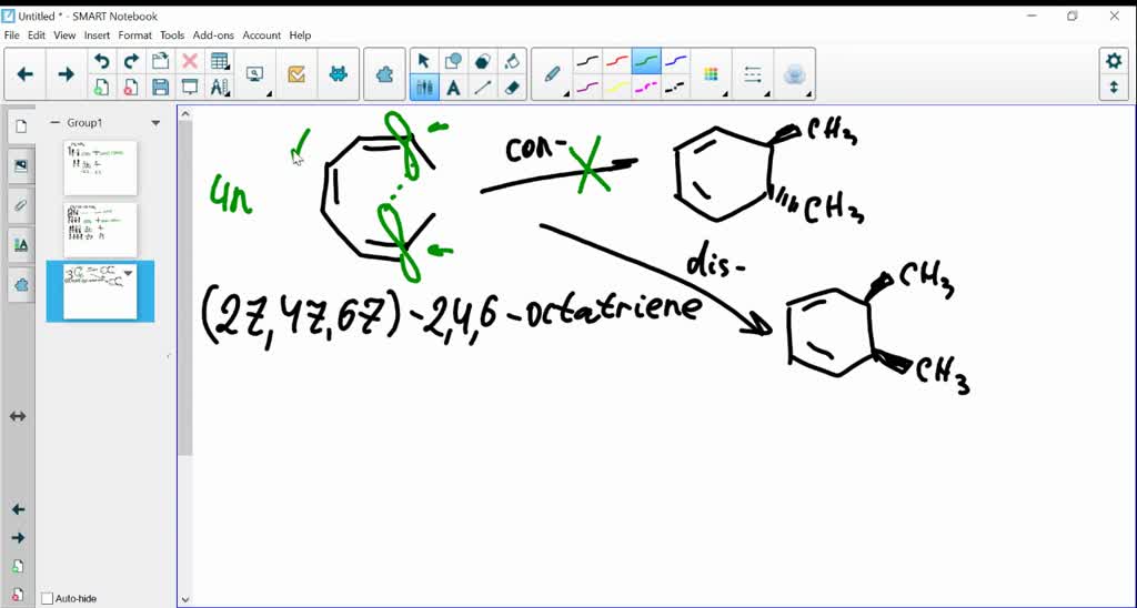 draw the products you would expect from conrotatory and disrotatory  cyclizations of 2 z 4 z 6 z 246