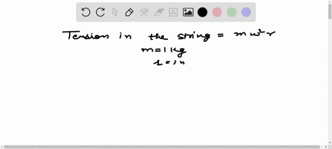 a-stone-of-mass-1-mathrmkg-tied-to-the-end-of-a-string-of-length-1-mathrmm-is-whirled-in-a-horizonta