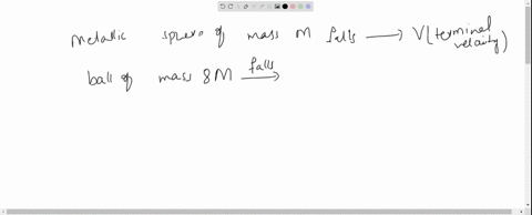a-metallic-sphere-of-mass-m-falls-through-glycerine-with-a-terminal-velcity-v-if-we-drop-a-ball-of-m
