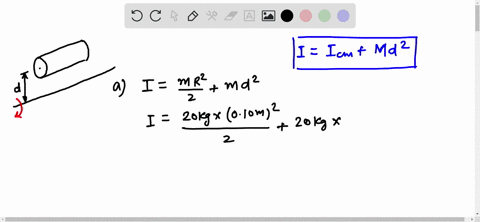 cylinder-rotates-about-horizontal-a-uniform-cylinder-of-radius-10-mathrmcm-and-mass-20-mathrmkg-is-m