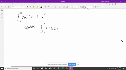 calculate-the-integral-assuming-that-f-is-integrable-and-int_1b-fx-d-x1-b-1-for-all-b0-int_15-fx-d-x