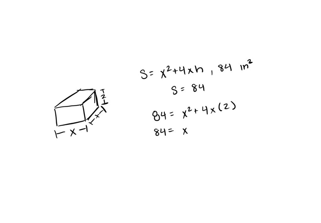 SOLVEDA box with a square base and open top has surface area of 12