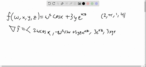 find-the-gradient-of-the-given-function-at-the-indicated-point-fw-x-y-zw2-cos-x3-y-ex-z2-pi-14